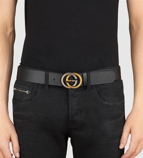 gucci interlocking g belt buckle|Gucci interlocked embossed belt.